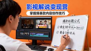 影视解说变现营：通过30+实战案例爆款内容创作技巧，掌握影视解说盈利密码-木白网创