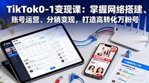TikTok0-1变现课：掌握网络搭建、账号运营、分销变现，打造高转化万粉号-木白网创