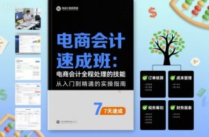 电商会计速成班，电商会计全程处理的技能-木白网创