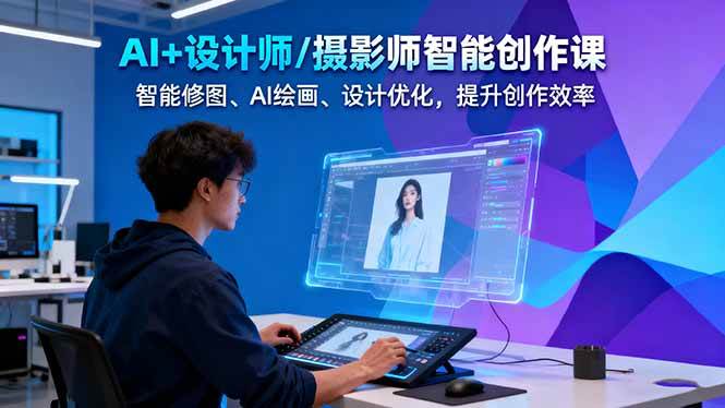 图片[1]-AI+设计师/摄影师智能创作课：智能修图、AI绘画、设计优化，提升创作效率-木白网创