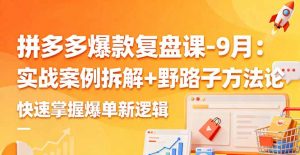 拼多多爆款复盘课-9月：实战案例拆解+野路子方法论，快速掌握爆单新逻辑-木白网创