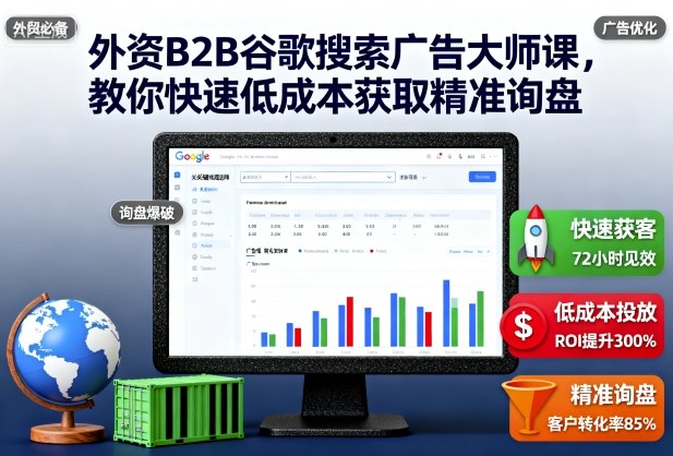 外资B2B谷歌搜索广告大师课，教你快速低成本获取精准询盘-木白网创
