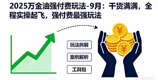 2025万金油强付费玩法-9月:干货满满,全程实操起飞,强付费最强玩法-木白网创