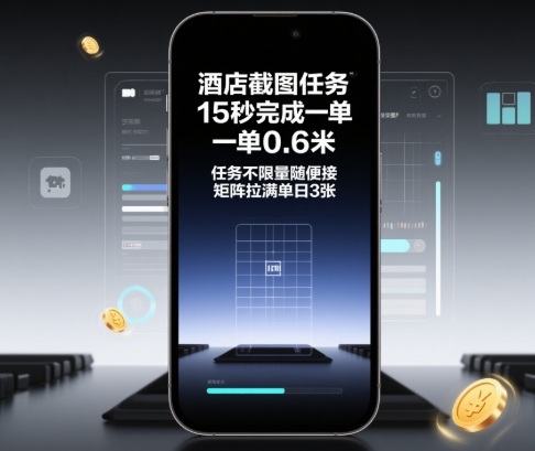 酒店截图任务，15秒完成一单，一单0.6米，任务不限量随便接，矩阵拉满单日3张【揭秘】-木白网创