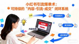 小红书引流爆单术：构建一套低成本 可持续的“内容-引流-成交”闭环系统-木白网创