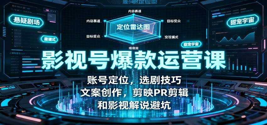 图片[1]-影视号爆款运营课：账号定位，选剧技巧，文案创作，剪映PR剪辑和影视解说避坑-木白网创