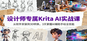 设计师专属Krita AI实战课：从软件安装到3D转换，3天掌握AI辅助手绘全技能-木白网创