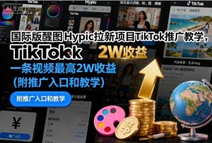 国际版醒图Hypic拉新项目TikTok推广教学，一条视频最高2W收益(附推广入口和教学)-木白网创