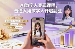 AI数字人变现课程，普通人用数字人开启副业-木白网创