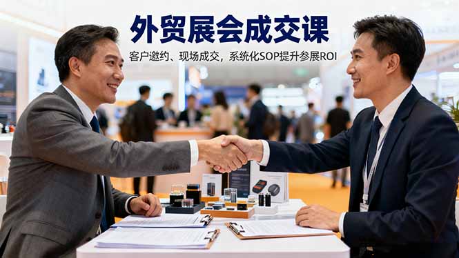 外贸展会成交课，含目标制定、客户邀约、现场成交，系统化SOP提升参展ROI-木白网创