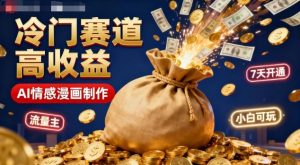 公众号冷门赛道，用AI做情感漫画，7天开通流量主，操作简单，小白可玩-木白网创