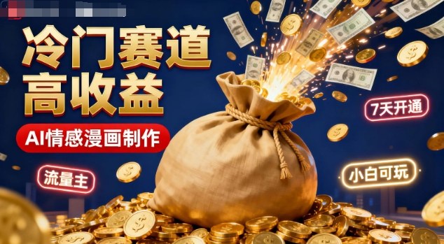 公众号冷门赛道，用AI做情感漫画，7天开通流量主，操作简单，小白可玩-木白网创