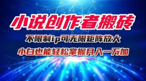 小说创作者搬砖玩法，不限制IP简单无脑 可矩阵无限放大小白也能实现轻...-木白网创