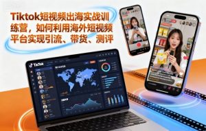 Tiktok短视频出海实战训练营，如何利用海外短视频平台实现引流、带货、测评-木白网创