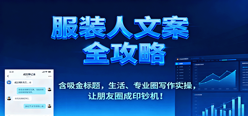 服装人文案全攻略，含吸金标题，生活、专业圈写作实操，让朋友圈成印钞机！-木白网创