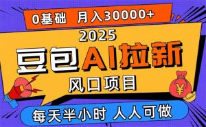 2025豆包AI拉新风口项目，0粉0基础月入3W+，新手小白轻松学会-木白网创