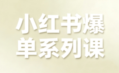 小红书爆单系列课，聚焦小红书电商全链路增长-木白网创