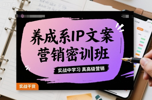 养成系IP文案营销密训班,实战中学习真高级营销-木白网创