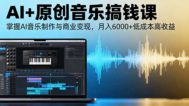 AI+原创音乐搞钱课：掌握AI音乐制作与商业变现，月入6000+低成本高收益-木白网创