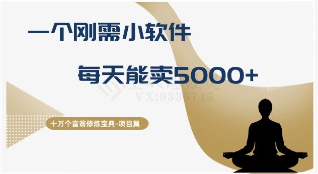 十万个富翁修炼宝典之17.一个刚需小软件，每天能卖5000+-木白网创