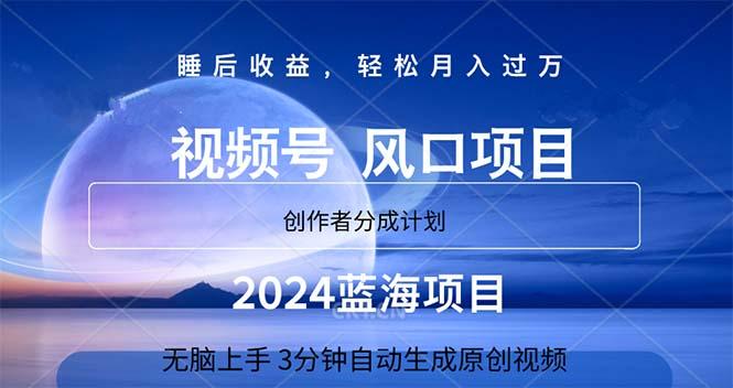 2024蓝海项目，3分钟自动生成视频，月入过万-木白网创