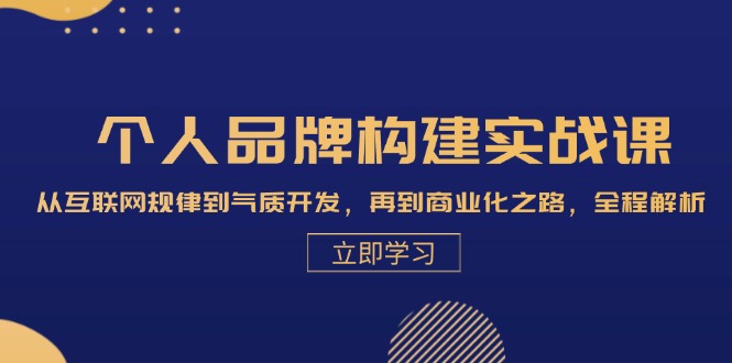 个人品牌构建实战课：从互联网规律到气质开发，再到商业化之路，全程解析-木白网创