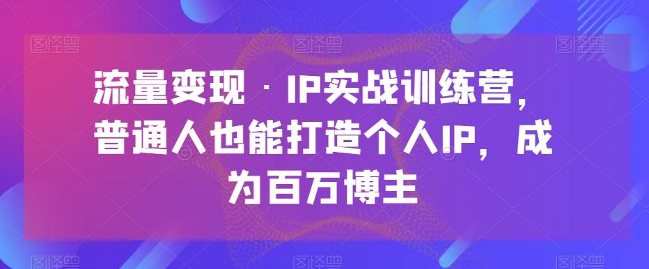 流量变现·IP实战训练营，普通人也能打造个人IP，成为百万博主-木白网创