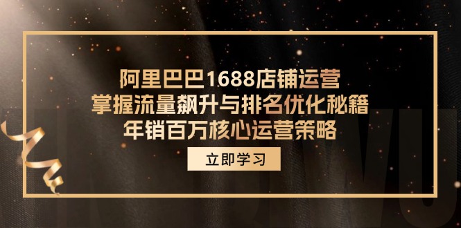 阿里巴巴1688店铺运营，掌握流量飙升与排名优化秘籍 年销百万核心运营策略-木白网创