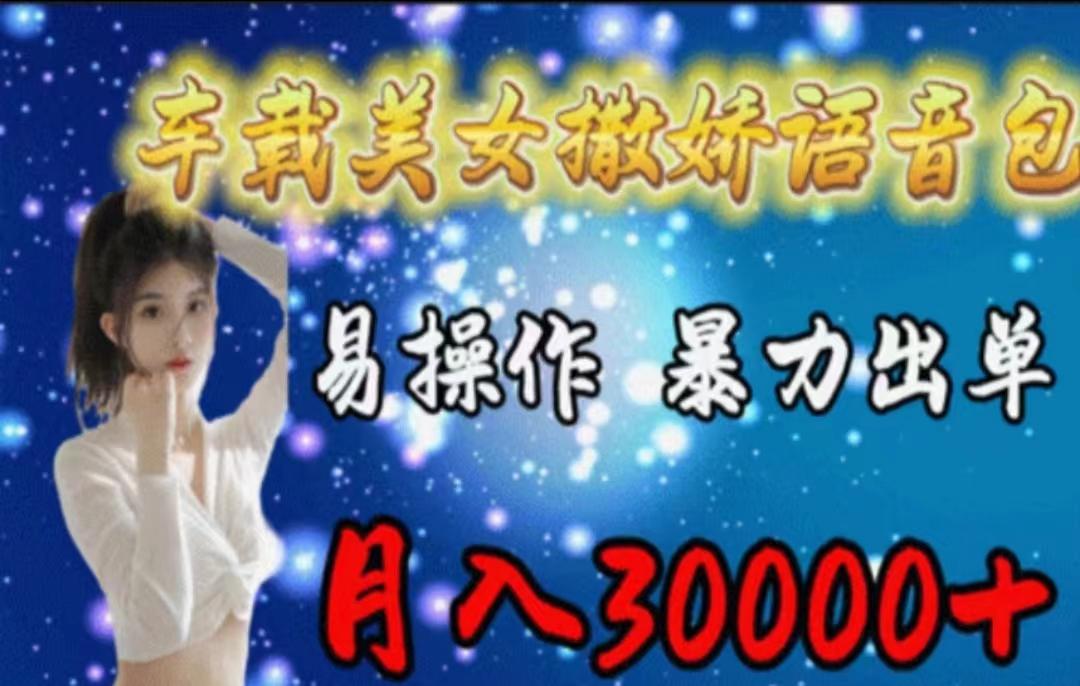 车载美女撒娇语音包，执行就出单，月入3000＋，小白看完课程就能马上实操-木白网创