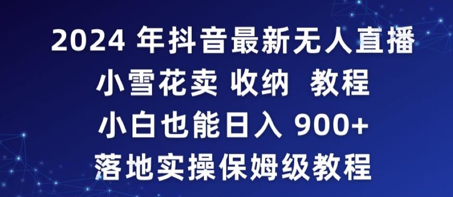 2024年抖音最新无人直播小雪花卖收纳教程，小白也能日入900+落地实操保姆级教程【揭秘】-木白网创