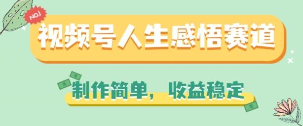 视频号人生感悟赛道，制作简单，收益稳定【揭秘】-木白网创