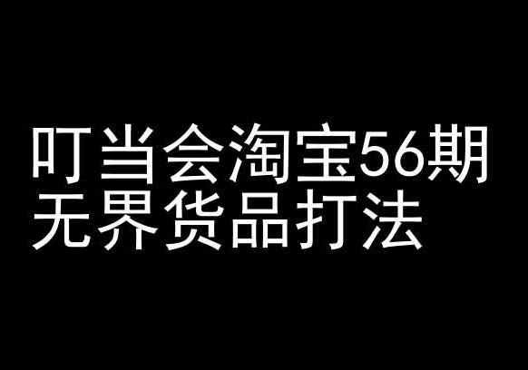 叮当会淘宝56期：无界货品打法-淘宝开店教程-木白网创