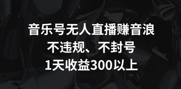 音乐号无人直播赚音浪，不违规、不封号，1天收益300+【揭秘】-木白网创