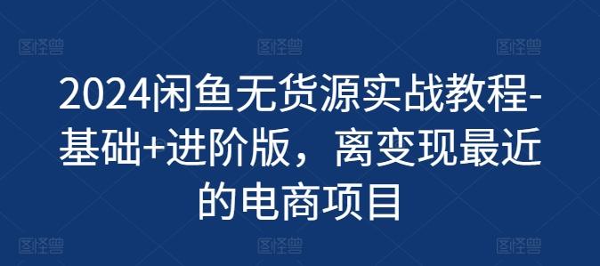 2024闲鱼无货源实战教程-基础+进阶版，离变现最近的电商项目-木白网创