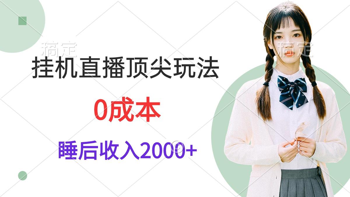 (9715期)挂机直播顶尖玩法，睡后日收入2000+、0成本，视频教学-木白网创