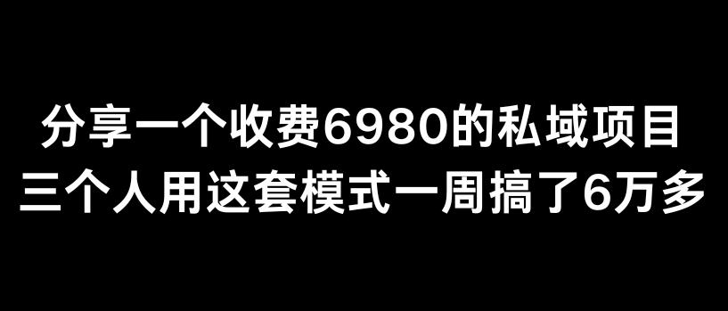 分享一个外面卖6980的私域项目三个人用这套模式一周搞了6万多【揭秘】-木白网创
