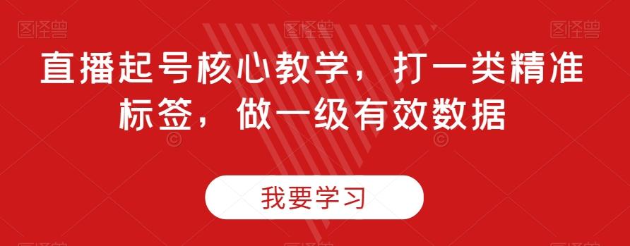 直播起号核心教学，打一类精准标签，做一级有效数据-木白网创