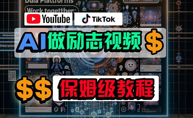 利用AI制作励志视频，在YouTube和TikTok赚钱，小白可做(附工具-木白网创