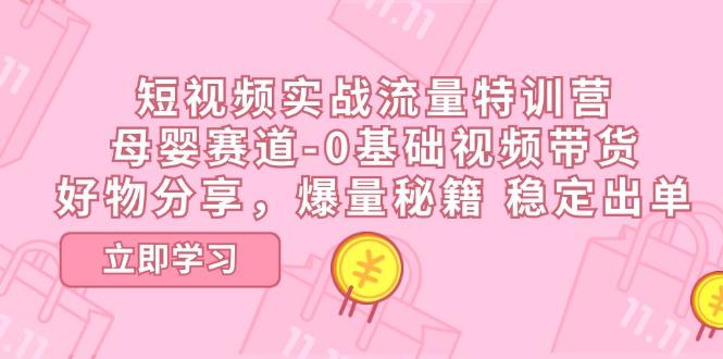短视频实战流量特训营，母婴赛道-0基础带货，好物分享，爆量秘籍 稳定出单-木白网创