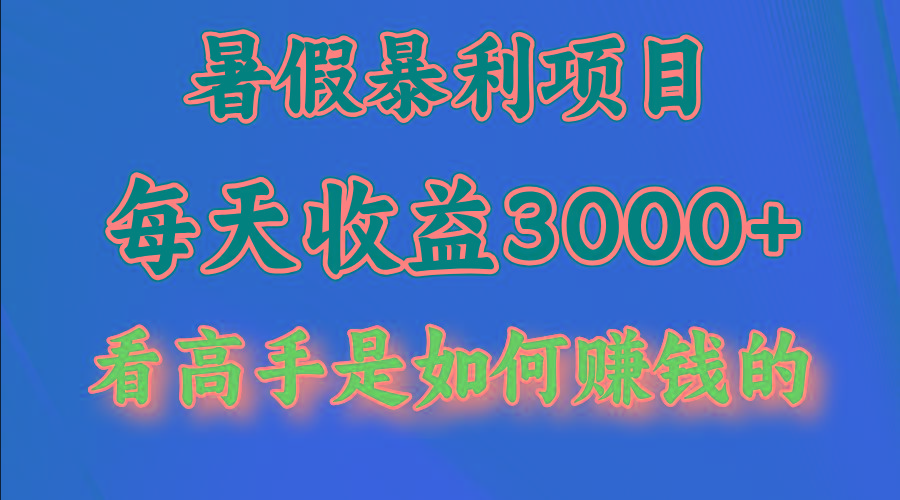 暑假暴力项目 1天收益3000+，视频号，快手，不露脸直播.次日结算-木白网创