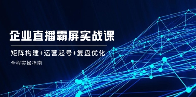企 业 直 播 霸 屏实战课：矩阵构建+运营起号+复盘优化，全程实操指南-木白网创