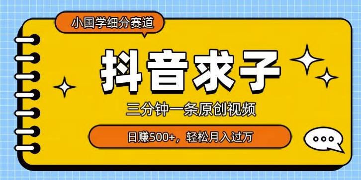 小国学细分赛道，三分钟一条原创视频，日赚500+，可矩阵复制-木白网创