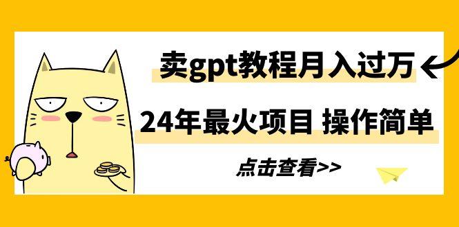 24年最火项目，卖gpt教程月入过万，操作简单-木白网创
