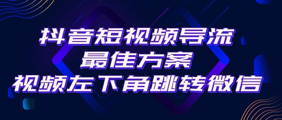 抖音短视频引流导流最佳方案，视频左下角跳转微信，外面500一单，利润200+-木白网创