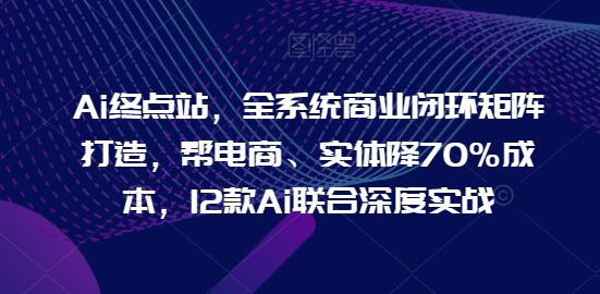 Ai终点站，全系统商业闭环矩阵打造，帮电商、实体降70%成本，12款Ai联合深度实战【0906更新】-木白网创
