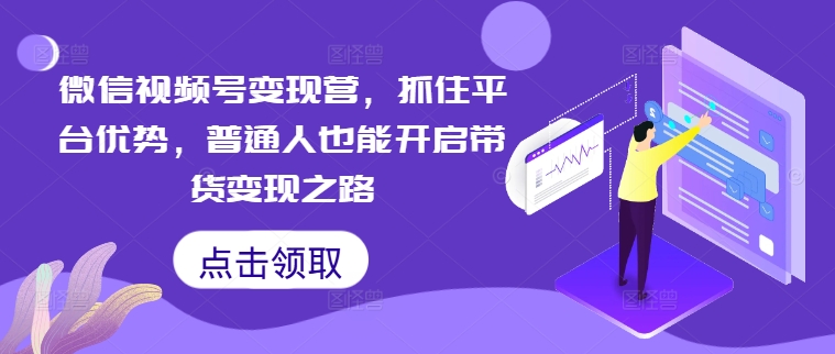 微信视频号变现营，抓住平台优势，普通人也能开启带货变现之路-木白网创