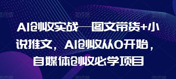 AI创收实战—图文带货+小说推文，AI创收从0开始，自媒体创收必学项目-木白网创