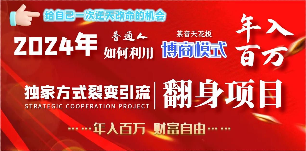 2024年普通人如何利用博商模式做翻身项目年入百万，财富自由-木白网创
