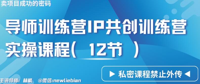 导师训练营3.0IP共创训练营私密实操课程(12节)-卖项目的密码成功秘诀【揭秘】-木白网创