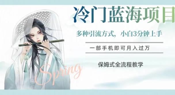 冷门蓝海项目，操作简单，小白3分钟上手，多种引流方式，保姆式全流程教学【揭秘】-木白网创